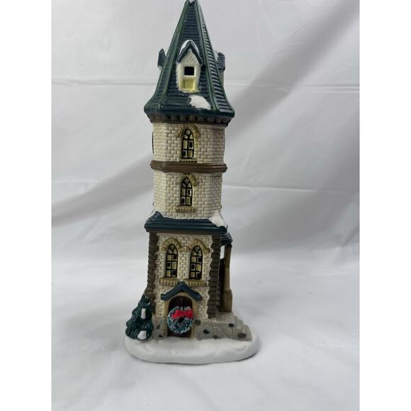 St. Nicholas Square Village Collection Clock Tower Illuminated in Box Christmas - Picture 1 of 4
